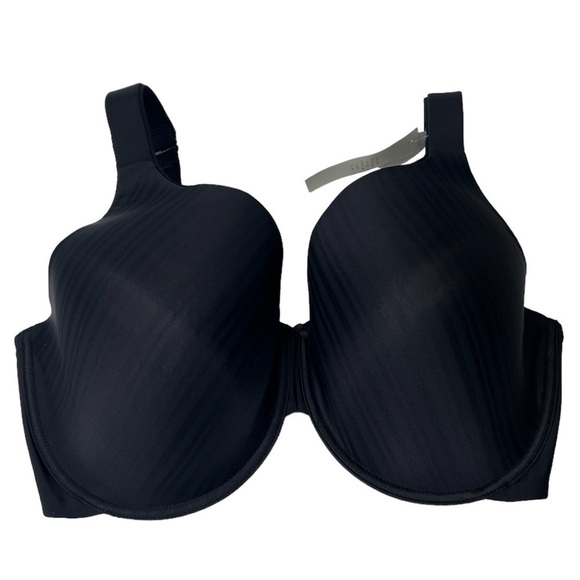 NWT Parfait black A-line full coverage jacquard Striped T-shirt bra size 42G - Picture 3 of 10